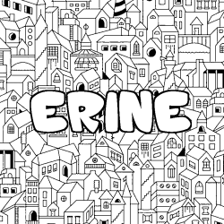 Coloración del nombre ERINE - decorado ciudad