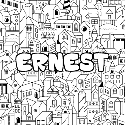 Dibujo para colorear ERNEST - decorado ciudad