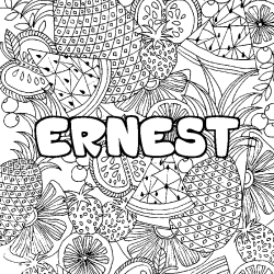 Coloración del nombre ERNEST - decorado mandala de frutas