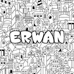 Dibujo para colorear ERWAN - decorado ciudad