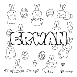 Coloración del nombre ERWAN - decorado Pascua