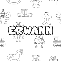 Coloración del nombre ERWANN - decorado juguetes