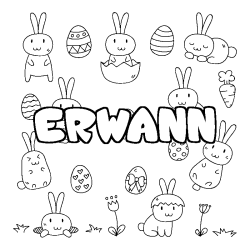 Coloración del nombre ERWANN - decorado Pascua