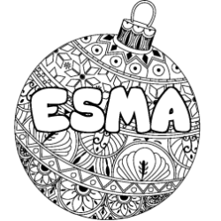 Coloración del nombre ESMA - decorado bola de Navidad