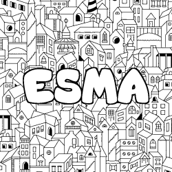 Coloración del nombre ESMA - decorado ciudad