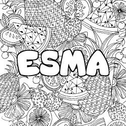 Coloración del nombre ESMA - decorado mandala de frutas