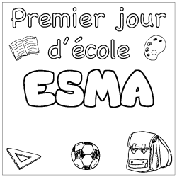 Coloración del nombre ESMA - decorado primer día de escuela