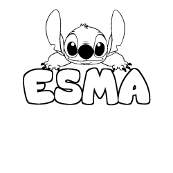 Coloración del nombre ESMA - decorado Stitch