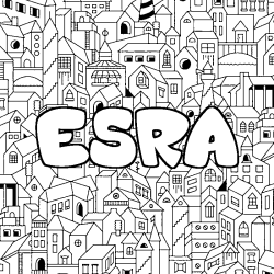 Coloración del nombre ESRA - decorado ciudad