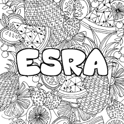 Coloración del nombre ESRA - decorado mandala de frutas