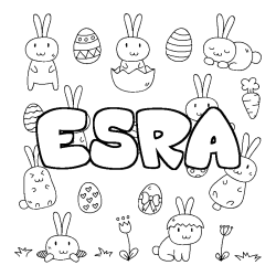 Coloración del nombre ESRA - decorado Pascua