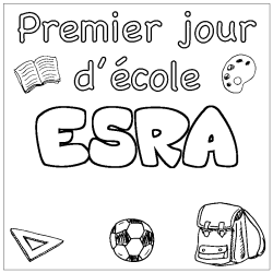 Coloración del nombre ESRA - decorado primer día de escuela