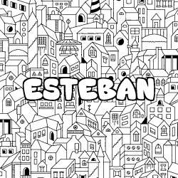 Coloración del nombre ESTEBAN - decorado ciudad