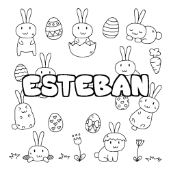 Coloración del nombre ESTEBAN - decorado Pascua