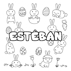 Coloración del nombre ESTÉBAN - decorado Pascua