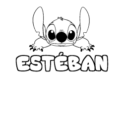 Coloración del nombre ESTÉBAN - decorado Stitch