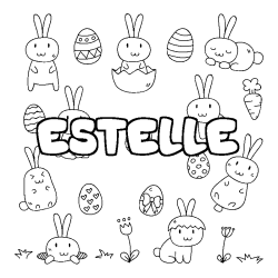 Coloración del nombre ESTELLE - decorado Pascua