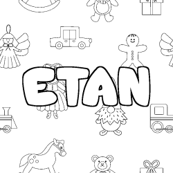 Coloración del nombre ETAN - decorado juguetes