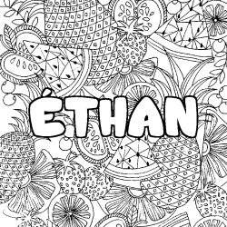 Dibujo para colorear &Eacute;THAN - decorado mandala de frutas