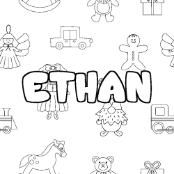 Dibujo para colorear ETHAN - decorado juguetes