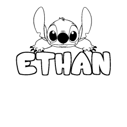 Dibujo para colorear ETHAN - decorado Stitch