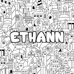 Dibujo para colorear ETHANN - decorado ciudad