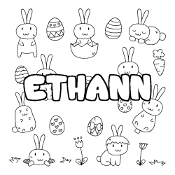 Coloración del nombre ETHANN - decorado Pascua