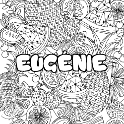 Coloración del nombre EUGÉNIE - decorado mandala de frutas