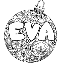 Coloración del nombre EVA - decorado bola de Navidad