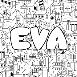 Coloración del nombre EVA - decorado ciudad