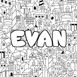 Dibujo para colorear EVAN - decorado ciudad