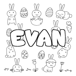 Dibujo para colorear EVAN - decorado Pascua