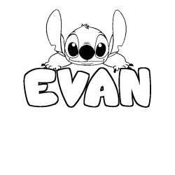 Dibujo para colorear EVAN - decorado Stitch