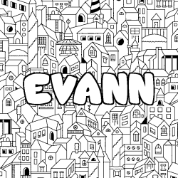 Dibujo para colorear EVANN - decorado ciudad