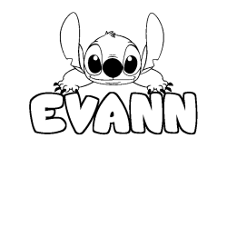 Coloración del nombre EVANN - decorado Stitch