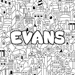 Dibujo para colorear EVANS - decorado ciudad