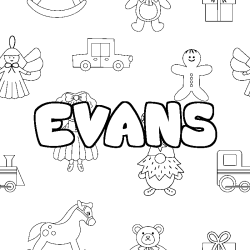 Dibujo para colorear EVANS - decorado juguetes