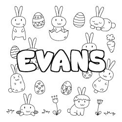 Coloración del nombre EVANS - decorado Pascua