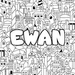 Dibujo para colorear EWAN - decorado ciudad