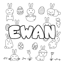 Dibujo para colorear EWAN - decorado Pascua