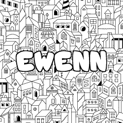 Dibujo para colorear EWENN - decorado ciudad