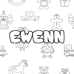 Coloración del nombre EWENN - decorado juguetes