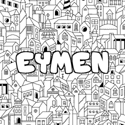 Dibujo para colorear EYMEN - decorado ciudad