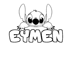 Coloración del nombre EYMEN - decorado Stitch