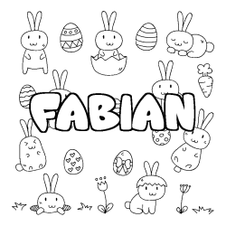 Coloración del nombre FABIAN - decorado Pascua