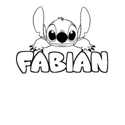 Coloración del nombre FABIAN - decorado Stitch