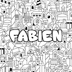 Coloración del nombre FABIEN - decorado ciudad