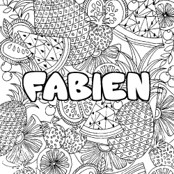 Coloración del nombre FABIEN - decorado mandala de frutas