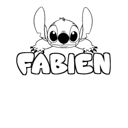 Coloración del nombre FABIEN - decorado Stitch