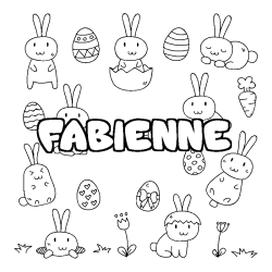 Coloración del nombre FABIENNE - decorado Pascua